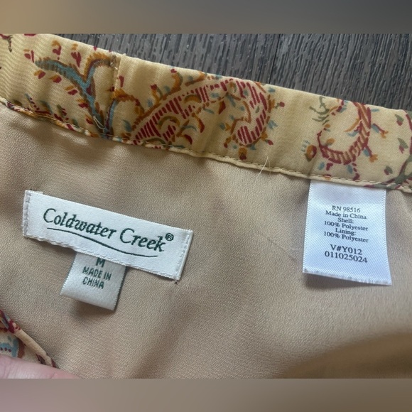 Coldwater Creek Cream and Brown Paisley A-Line Skirt - Picture 4 of 5